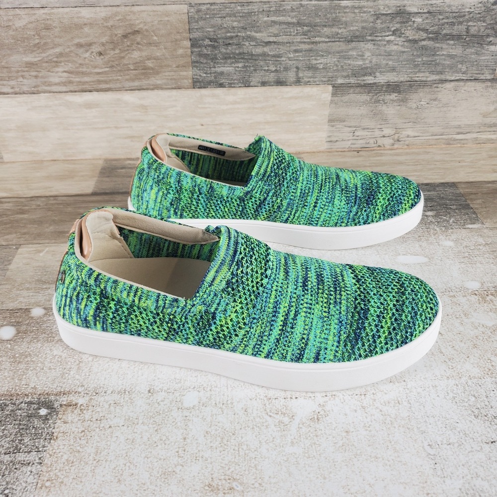 Spenco Coastal Womens Shoes Sz 8.5 B Green Mineral Blue Coastal Slip On Sneakers